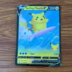 Pokemon Pikachu TCG Surfing v Celebrations Holo Ultra Rare Card 008/025 - Image 1
