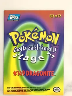 Dragonite E12 - Pokemon 1999 Topps Movie Evolution Card NH - LP/MP - Image 2