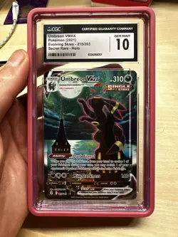 (PSA) CGC 10 Umbreon VMAX Evolving Skies Full Alt Art Pokemon Card #215 Gem Mint - Image 1