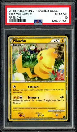 Pokemon PSA 10 Pikachu Holo French World Collection 2010 PW Promo - Image 3