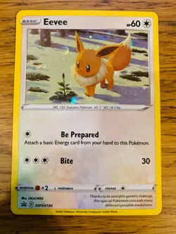 NM! Eevee SWSH190 Sword & Shield Cosmos Holo Black Star Promo Pokemon Card! - Image 1