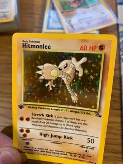 NM! 1st Edition Hitmonlee (7/62) Holo Fossil Set Pokemon Card! FAST & FREE P&P! - Image 4