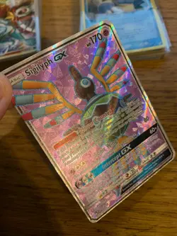 NM! Sigilyph GX (202/214) Sun & Moon Lost Thunder Full Art Pokemon Card! - Image 3