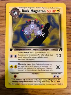 NM! 1st Edition Dark Magneton (28/82) Team Rocket Set Rare Pokemon Card! - Image 1