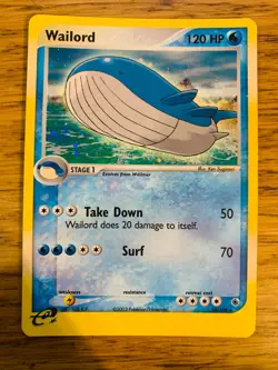 NM! Wailord w/Swirl (14/109) EX Ruby & Sapphire Holo Rare Pokemon Card! - Image 1