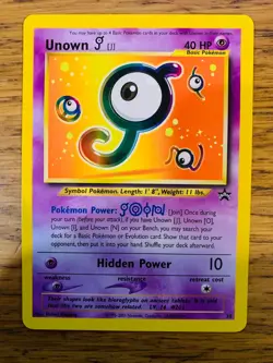 Unown J No.38 WOTC Black Star Promo Pokemon Card! FAST & FREE P&P! - Image 2