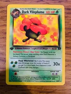 NM! 1st Edition Dark Vileplume (30/82) Team Rocket Set Rare Pokemon Card! - Image 1
