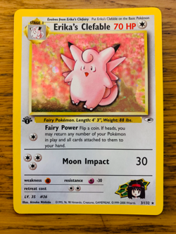 1st Edition Erika's Clefable (3/132) Holo Gym Heroes Pokemon Card! FREE P&P! - Image 1
