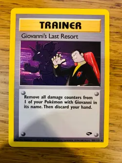 Giovanni's Last Resort Trainer (105/132) Rare Gym Challenge Set Pokemon Card! - Image 1