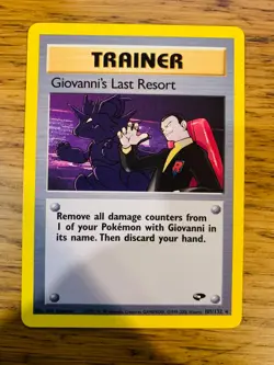 Giovanni's Last Resort Trainer (105/132) Rare Gym Challenge Set Pokemon Card! - Image 4