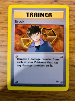 Brock Trainer (98/132) Rare Gym Heroes Set Pokemon Card! FREE P&P! - Image 2