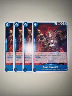 OP05-047 Basil Hawkins X4 Playset English One Piece Card Game TCG CCG - Image 1