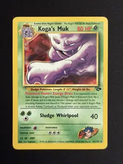 Pokemon TCG Koga's Muk 26/132 Gym Challenge Rare Non Holo Vintage Card - LP - Image 1
