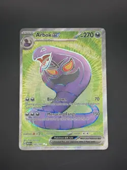 Pokemon TCG Arbok ex 185/165 Scarlet & Violet 151 Full Art Ultra Rare Holo Card - Image 2