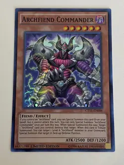 Yugioh - Archfiend Commander - Limited Edition Super Rare NM - Free Holo Card - Image 1