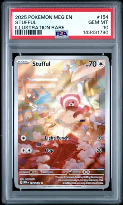 2025 POKEMON MEG EN-MEGA EVOLUTION ILLUSTRATION RARE #154 STUFFUL PSA 10 - Image 1