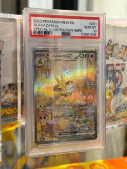 2023 POKEMON MEW EN-151 SPECIAL ILLUSTRATION RARE #201 ALAKAZAM EX PSA 10 - Image 1