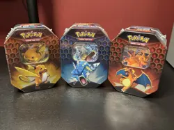 Set of 3 Pokemon TCG Hidden Fates Tins - Charizard, Gyarados, Raichu - SEALED - Image 1