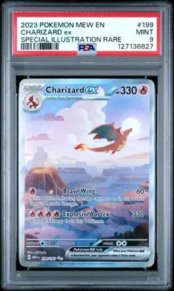 2023 POKEMON MEW EN-151 SPECIAL ILLUSTRATION RARE #199 CHARIZARD EX PSA 9 - Image 1
