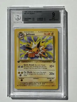 1999 Pokemon Jungle 1st Edition #020 Jolteon BGS 9 - Image 1