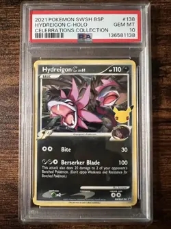 Pokemon Hydreigon C Lv.61 Holo Promo SWSH138 Sword & Shield Celebrations PSA 10 - Image 1