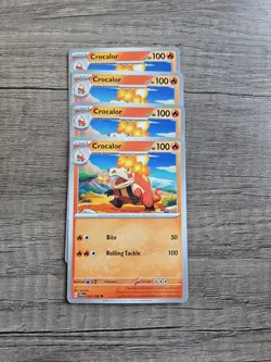 4x Pokemon TCG Scarlet & Violet SV1 Crocolar 037/198 Playset Common NM - Image 1