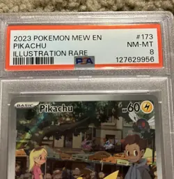 2023 POKEMON MEW EN-151 #173 PIKACHU ILLUSTRATION RARE PSA 8 - Image 3