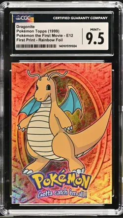 ✨1999 Dragonite E12 Rainbow Foil Pokemon Topps Movie CGC 9.5 POP 1 - Image 1