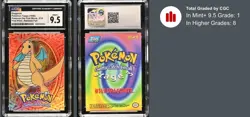 ✨1999 Dragonite E12 Rainbow Foil Pokemon Topps Movie CGC 9.5 POP 1 - Image 3