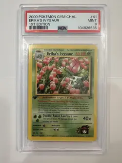2000 Pokemon Erika's Ivysaur 41/132 Gym Challenge PSA 9 Mint - Image 1