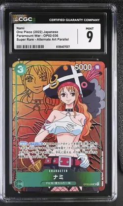 ✨✨ CGC 9 One Piece Nami OP02-036 SR Alt Art Paramount War Japanese - Image 1