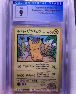 1998 Ooyama's Pikachu Vending Series 3 CGC 9 Mint Japanese Pokemon Card - Image 1