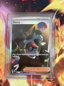 Pokemon TCG Penny Paldean Fates Trainer Holo Card 239/091 Illustration Rare - Image 1