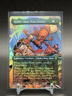 Spider-Ham, Peter Porker (Borderless) 201 MTG Marvel's Spider-Man FOIL - Image 1