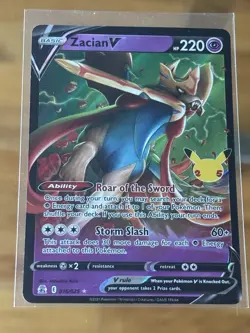 Zacian V 016/025 Holo 25th Celebrations Pokemon Card Buy 2 Get 1 Free - Image 1