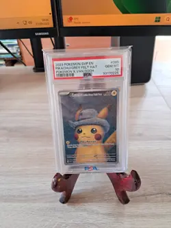 PIKACHU GREY FELT HAT POKEMON X VAN GOGH SVP EN SV BLCK STR PRM 2023 085 PSA 10 - Image 3