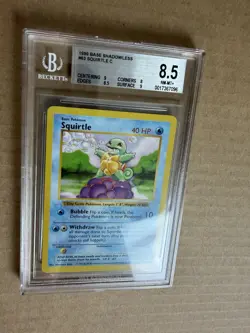 1999 Pokemon Shadowless Base Set Squirtle #63 BGS 8.5 - Image 3