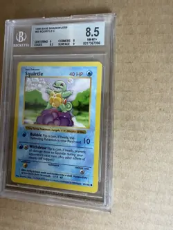 1999 Pokemon Shadowless Base Set Squirtle #63 BGS 8.5 - Image 5