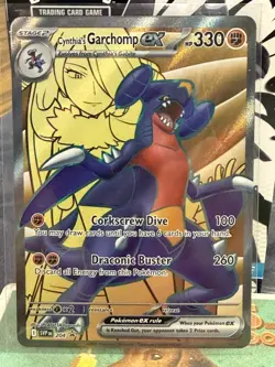 Pokemon TCG Destined Rivals Cynthia's Garchomp EX Black Star Promo Holo Card - Image 1