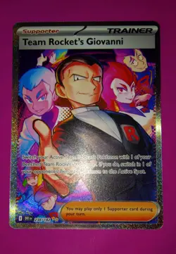 Pokemon Destined Rivals Team Rocket's Giovanni Holo Full Art Card, 238/182, MINT - Image 1