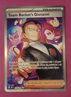 Pokemon Destined Rivals Team Rocket's Giovanni Holo Full Art Card, 238/182, MINT - Image 2