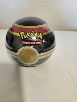 2020 Pokemon TCG Red Gold Black Poke Ball Tin Sealed 3 Booster Packs English - Image 1