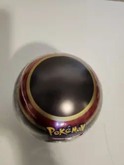 2020 Pokemon TCG Red Gold Black Poke Ball Tin Sealed 3 Booster Packs English - Image 2