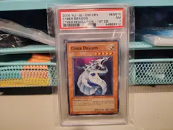 Cyber Dragon CRV-EN015 1st Edition PSA 7 Near Mint Super Rare Yu-Gi-Oh! TCG HTF - Image 1