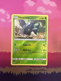 Pokemon Card Heracross Cosmic Eclipse Reverse Holo 9/236 Near Mint - Image 1