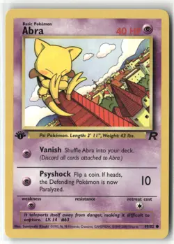 Pokemon Abra 49/82 1st Edition Team Rocket Common - Image 1