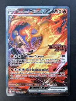 Pokemon TCG Team Rockets Moltres EX Card 229/182 Destined Rivals - Image 1