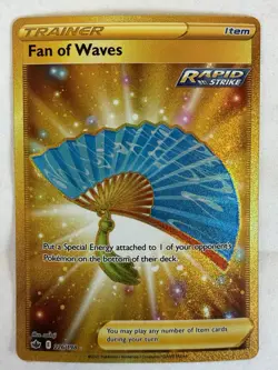Pokemon Chilling Reign Rapid Strike Fan of Waves 226/198 Gold Secret Rare - Image 2