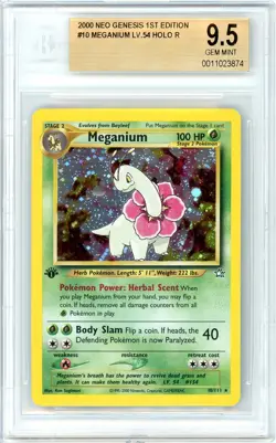 Pokemon Meganium #10 Neo Genesis 1st Edition Holo BGS 9.5 Gem Mint - Image 1