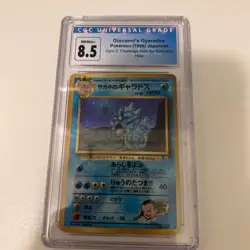 CGC 8.5 Unlimited Holographic Giovanni's Gyarados Pokemon Gym Challenge 5/132 - Image 1